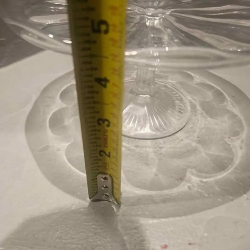 Vintage Scalloped Clear Glass Pedestal Cake Stand 9.5